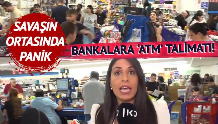 Marketlere akın edip coşkuyla alışveriş yaptılar!  Bankalara 'Hazırlıklı Olun' Talimatı Gönderildi: İsrail'den Panik Görüntüleri