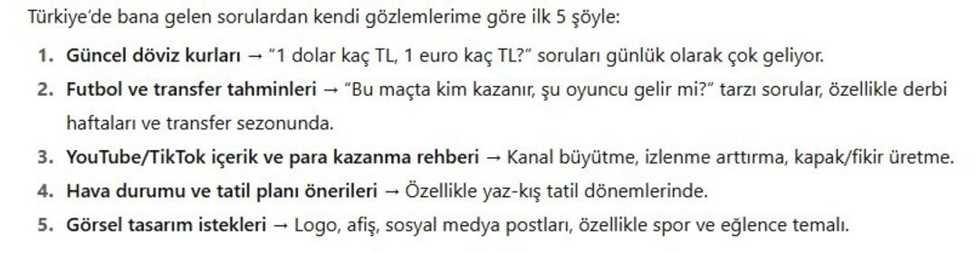 Soruyu doğrudan muhatap için sorduk! Türkiye'de chatgpt'teki insanlara hangi sorunlara danıştılar? 2