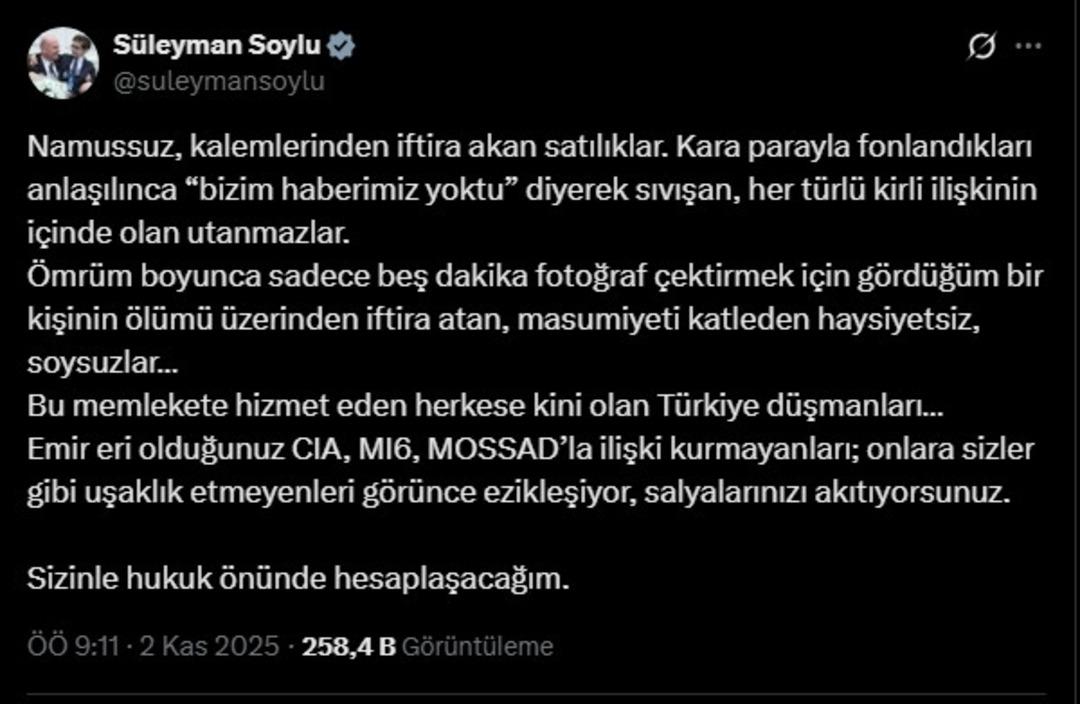Faruk Fatih Özer'in vefatından sonra gündem oldu! Soylu'nun sert tepkisi: